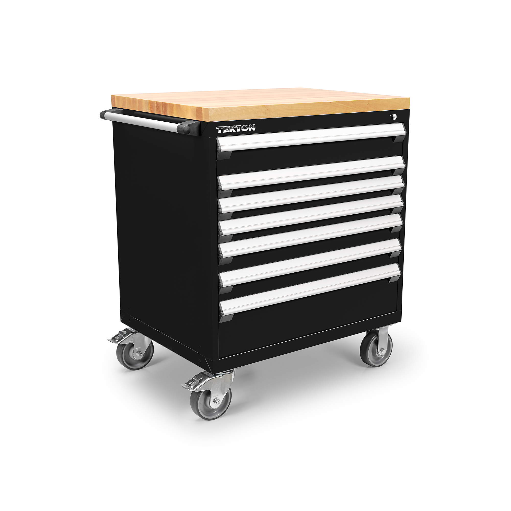 TEKTON 7-Drawer Tool Cabinet with Hardwood Block Top, Black (36 W x 27 D x 41.5 H in.) | OCL33100LWT